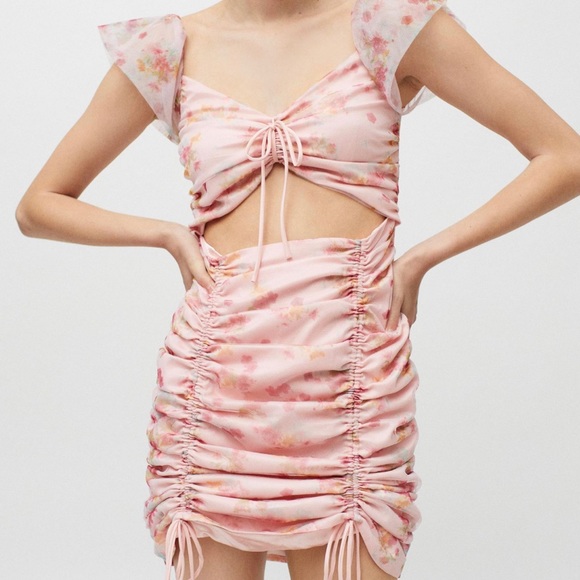 UO Exclusive Contenta Pink Floral Dress - Picture 2 of 8